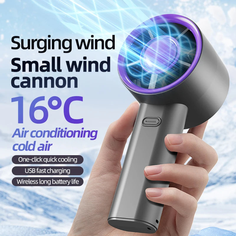 Portable Handheld Fan Mini Personal Highspeed Fan for Travel Outdoor Activities USB Fast Charging Mute Air Calculating Fan