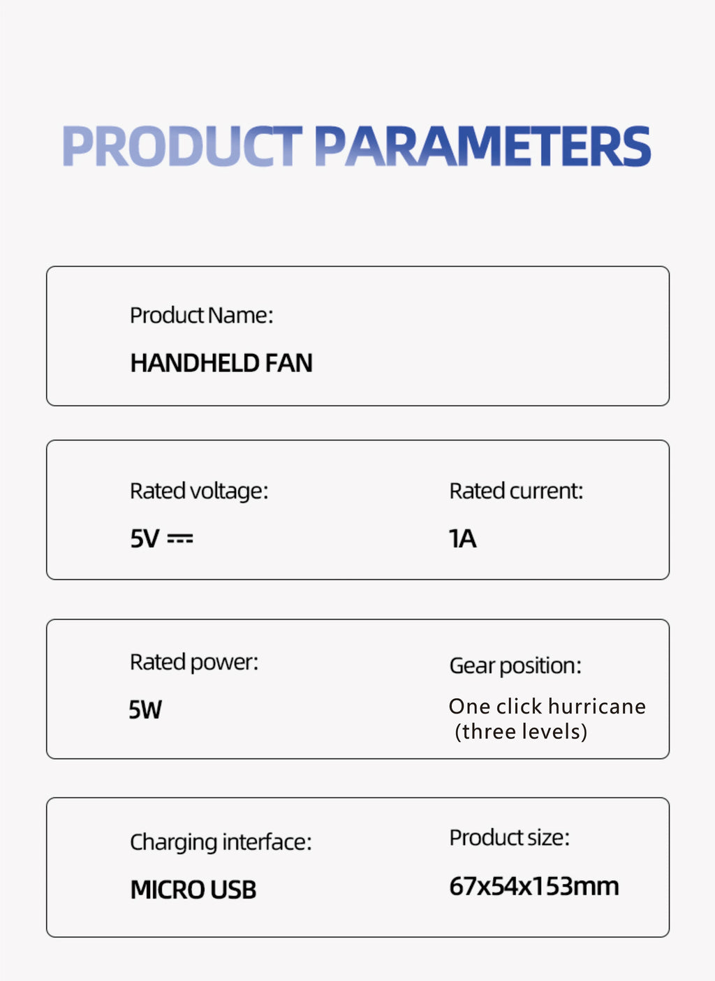 Portable Handheld Fan Mini Personal Highspeed Fan for Travel Outdoor Activities USB Fast Charging Mute Air Calculating Fan